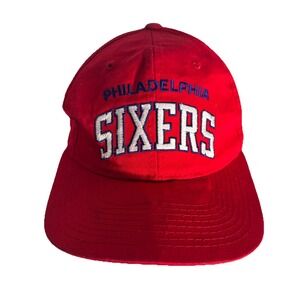 Vintage Philadelphia 76ers Hat Cap Snap Back Red NBA Basketball Starter 90s